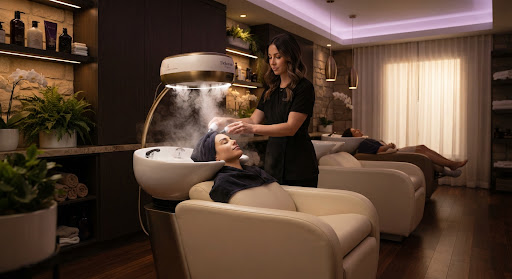 Relaxing salon wash station